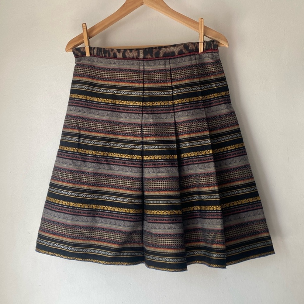 Pollini 8 Embroidered Pleated Skirt